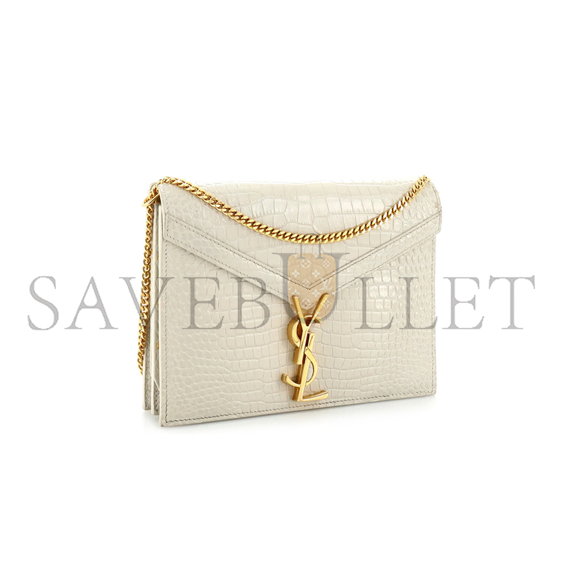 Y*L cassandra embossed clasp bag white 532750 (22*16.5*5.5cm)